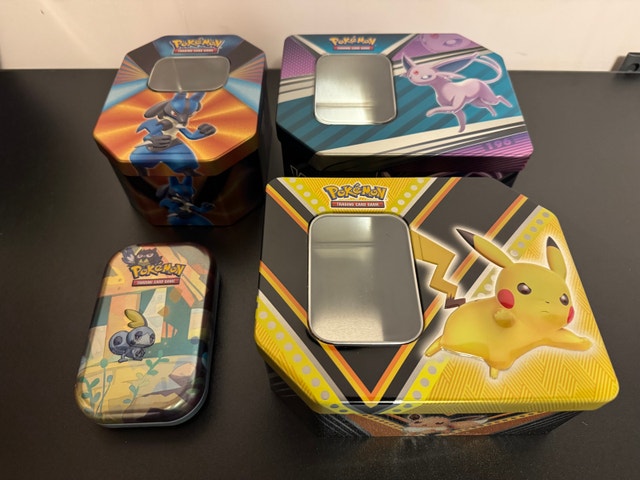 Empty Pokemon Card Tins