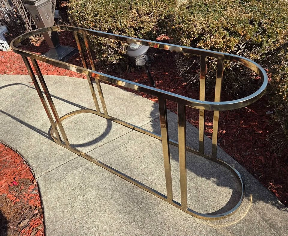 Mid Century Hollywood Regency Brass Sofa/Hall Table - photo 2