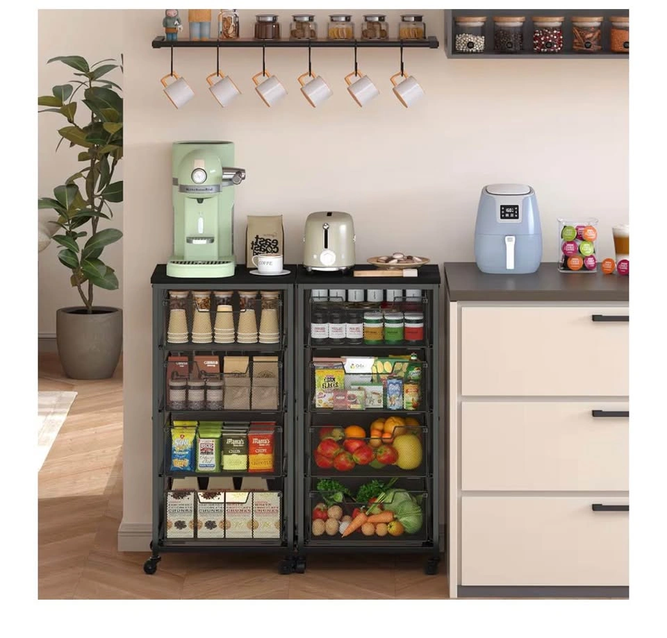 4-Tier Fruit Vegetable Storage Cart with Wheels - photo 4