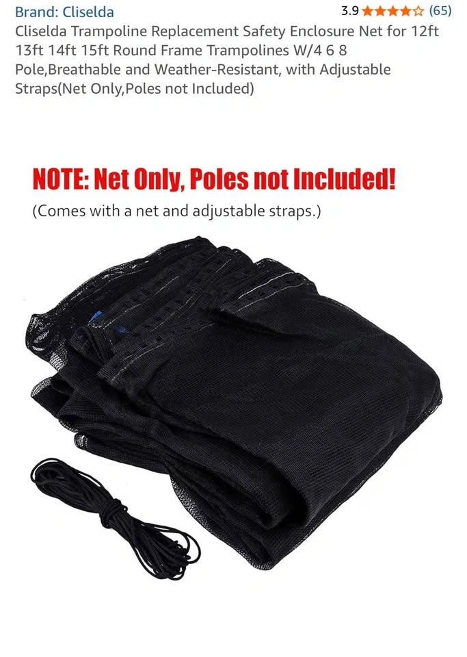 Cliselda Trampoline Net Replacement 14ft (NET ONLY) - photo 3