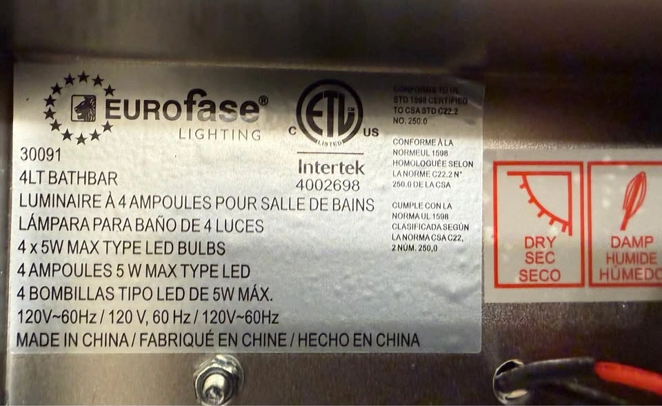 Unused EUROFASE 4-Light LED Bathbar - photo 4