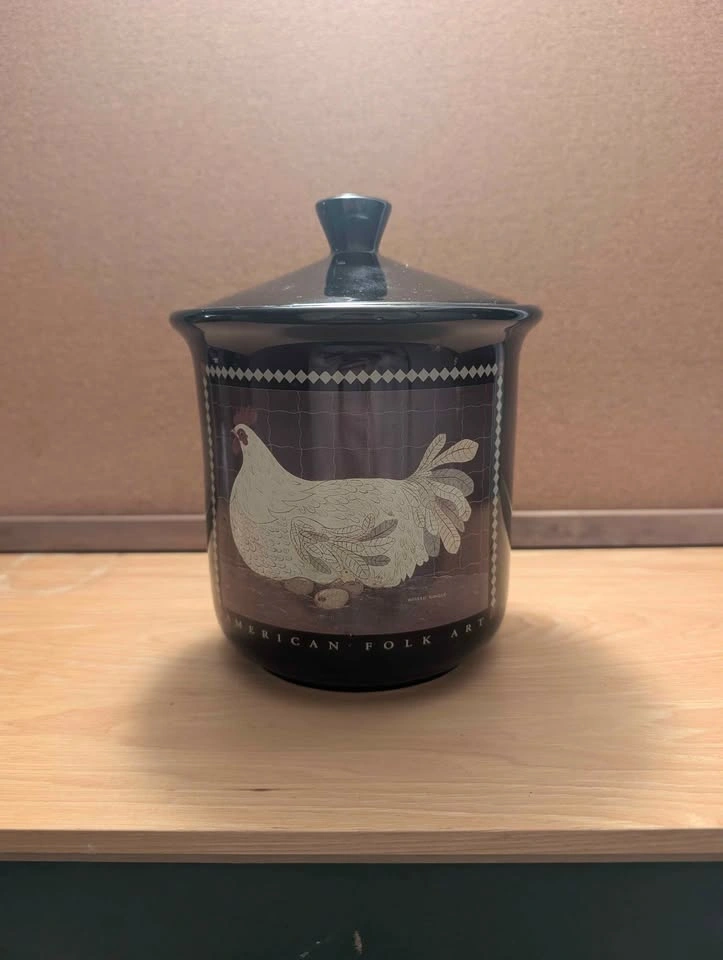American Folk Art Airtight Canister - Chicken Motif - photo 2