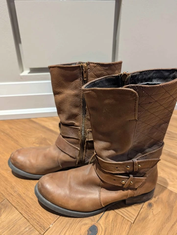 Women's Steve Madden Brown Leather Boots - photo 2
