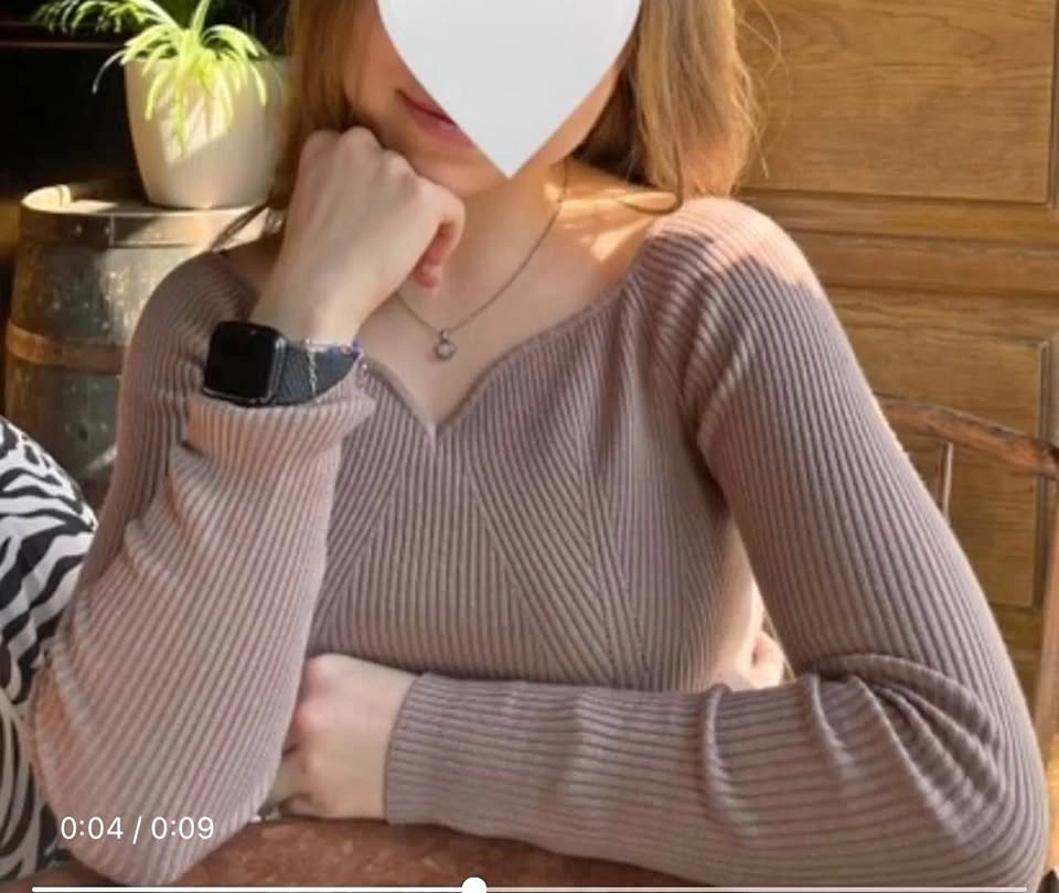 Solmar Mocha Long Sleeve Ribbed Top