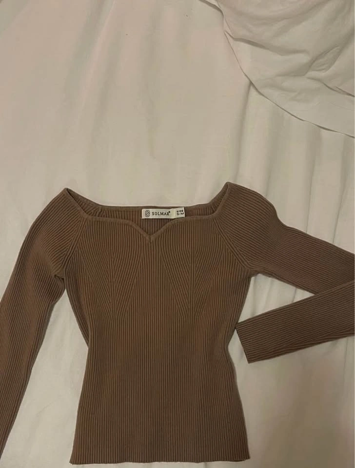 Solmar Mocha Long Sleeve Ribbed Top - photo 2