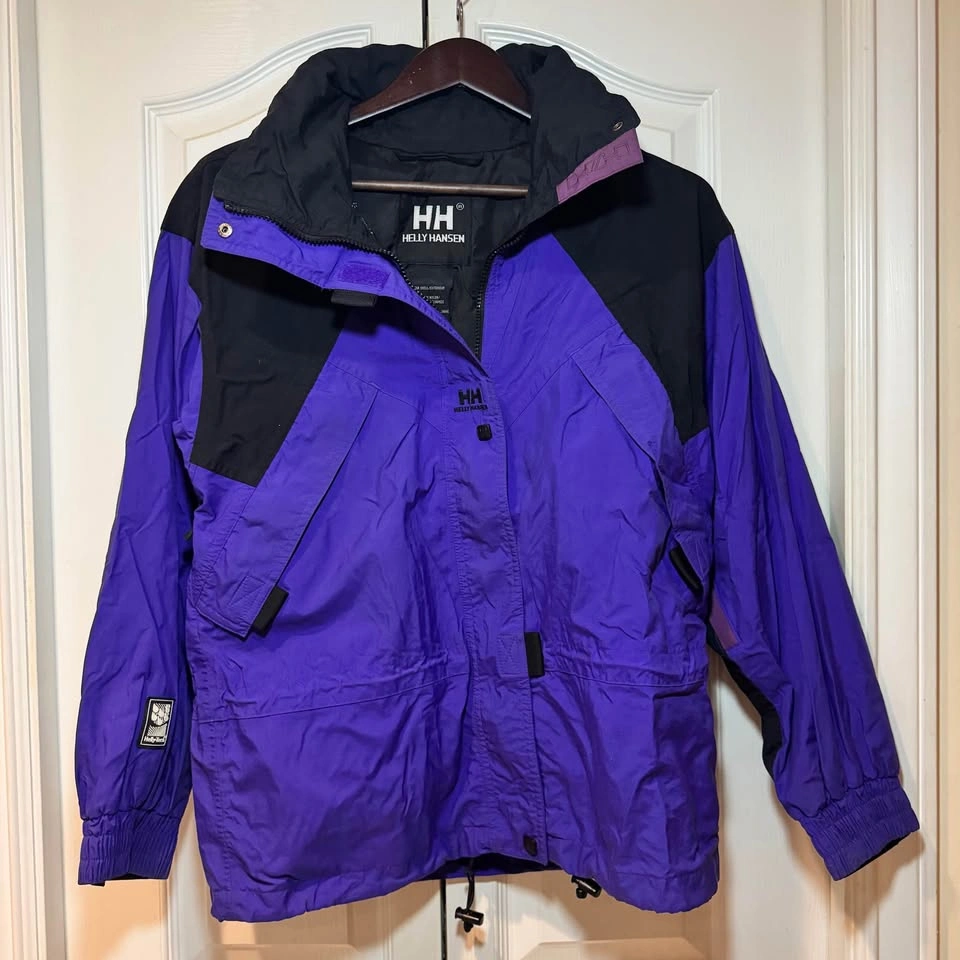 Vintage Helly Hansen Ski Jacket Purple Black Helly Tech 90s - photo 3