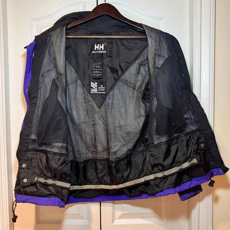 Vintage Helly Hansen Ski Jacket Purple Black Helly Tech 90s - photo 4