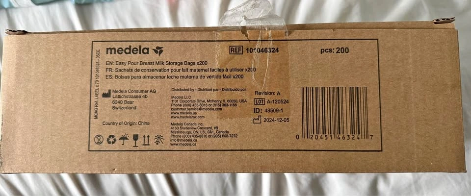 Medela Easy Pour Breast Milk Storage Bags 200 count