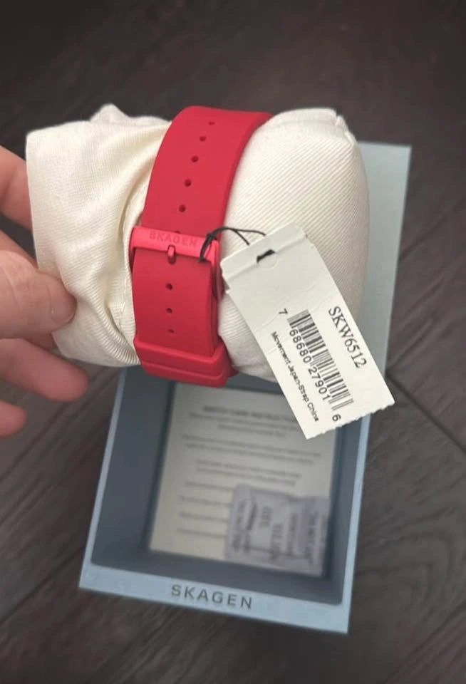 Skagen Unisex Aaren Kulor Poppy Red Silicone Strap Watch 41mm - photo 3