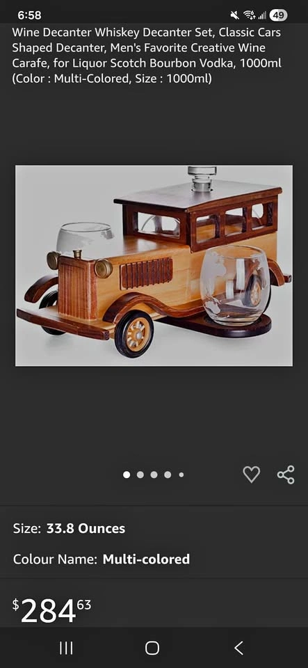 🚗 Wine & Whiskey Decanter Set – Classic Car Design, 1000ml 🍷🥃