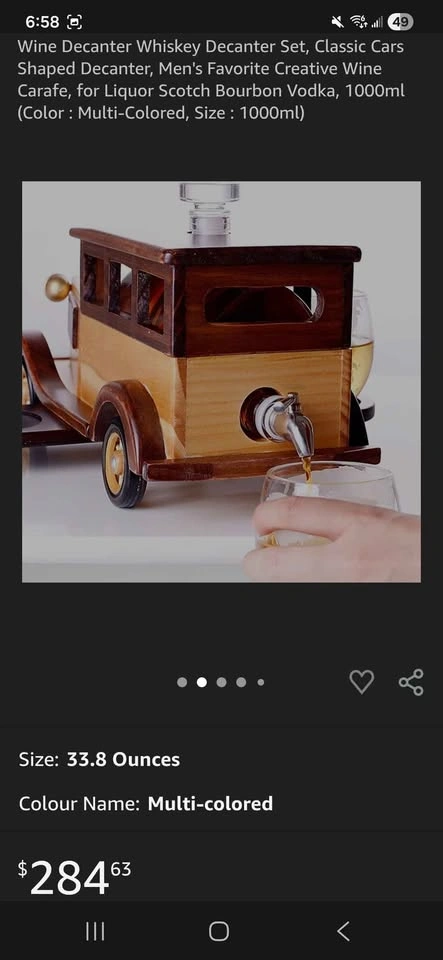 🚗 Wine & Whiskey Decanter Set – Classic Car Design, 1000ml 🍷🥃 - photo 2