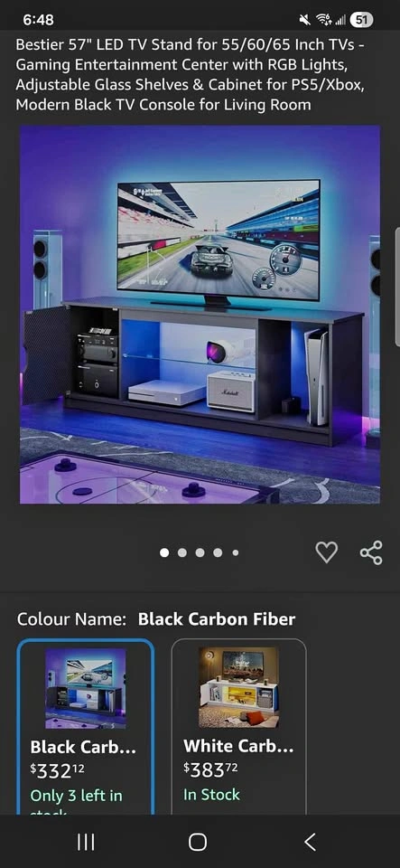 🔥 Bestier 57" LED TV Stand – Modern Gaming & Entertainment Cente