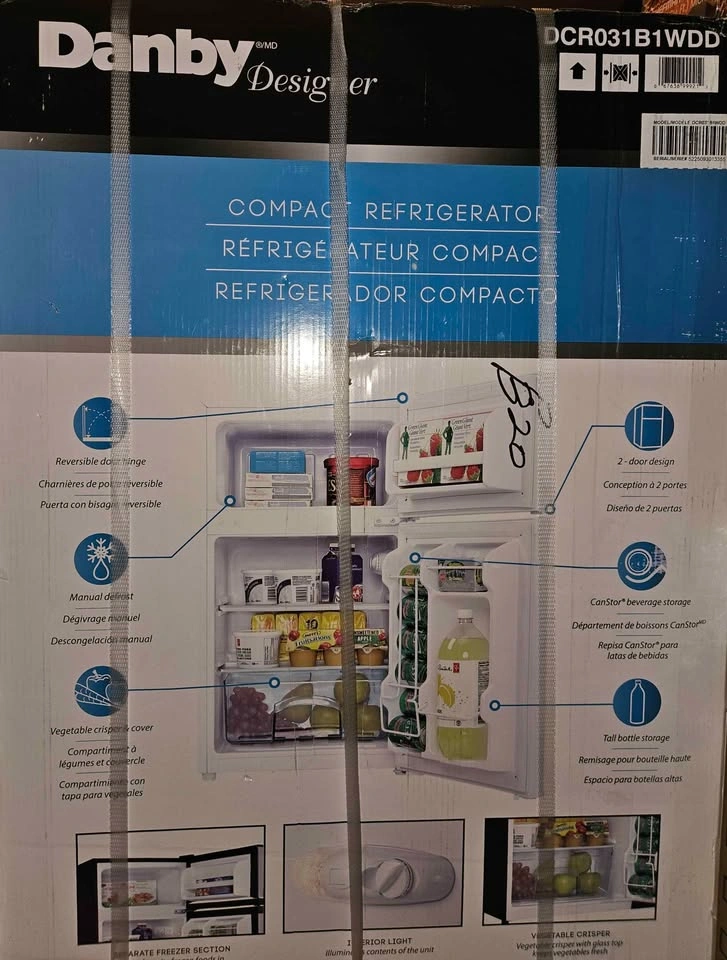 ❄️🔥 Danby 3.1 Cu. Ft. 2-Door Compact Fridge – NEW & SEALED 🔥❄️ - photo 2