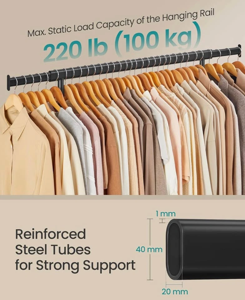 New Heavy-Duty Clothes Rack with Wheels UHSR13BKV1 - photo 3