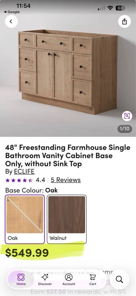 ECLIFE 48" Farmhouse Bathroom Vanity - Cabinet Only - photo 4