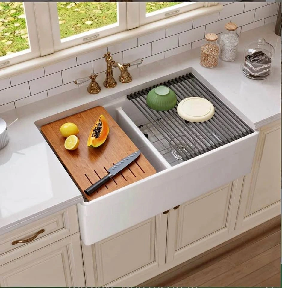 DEER VALLEY Double Basin Sink, White, 30" x 20"