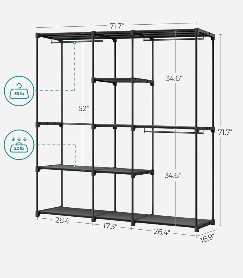 New Portable Closet Organizer Clothes Rack - photo 2