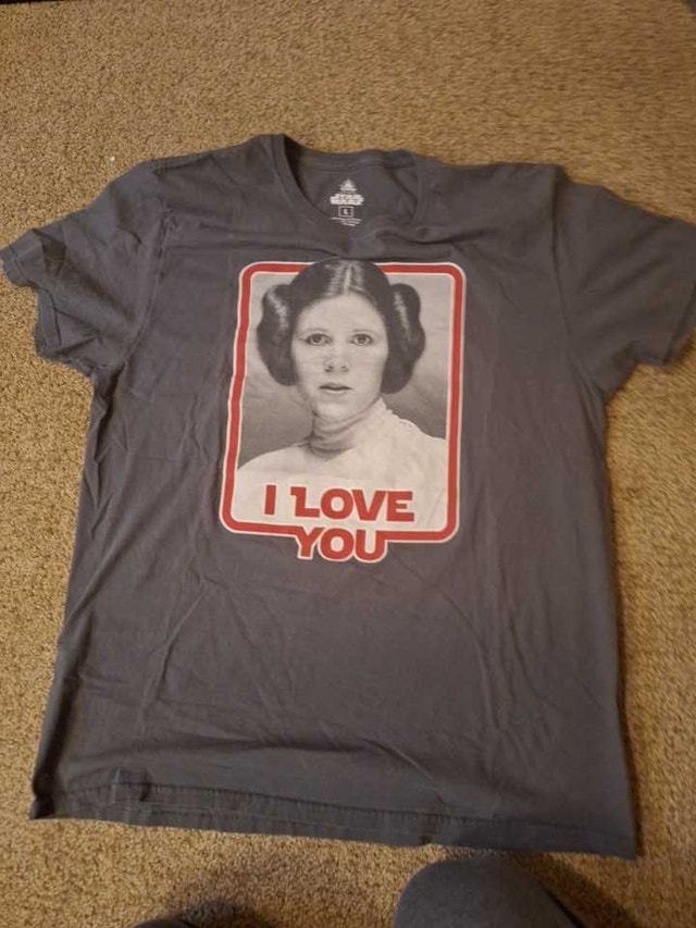 Disney Star Wars Princess Leia I Love You Shirt Size Large