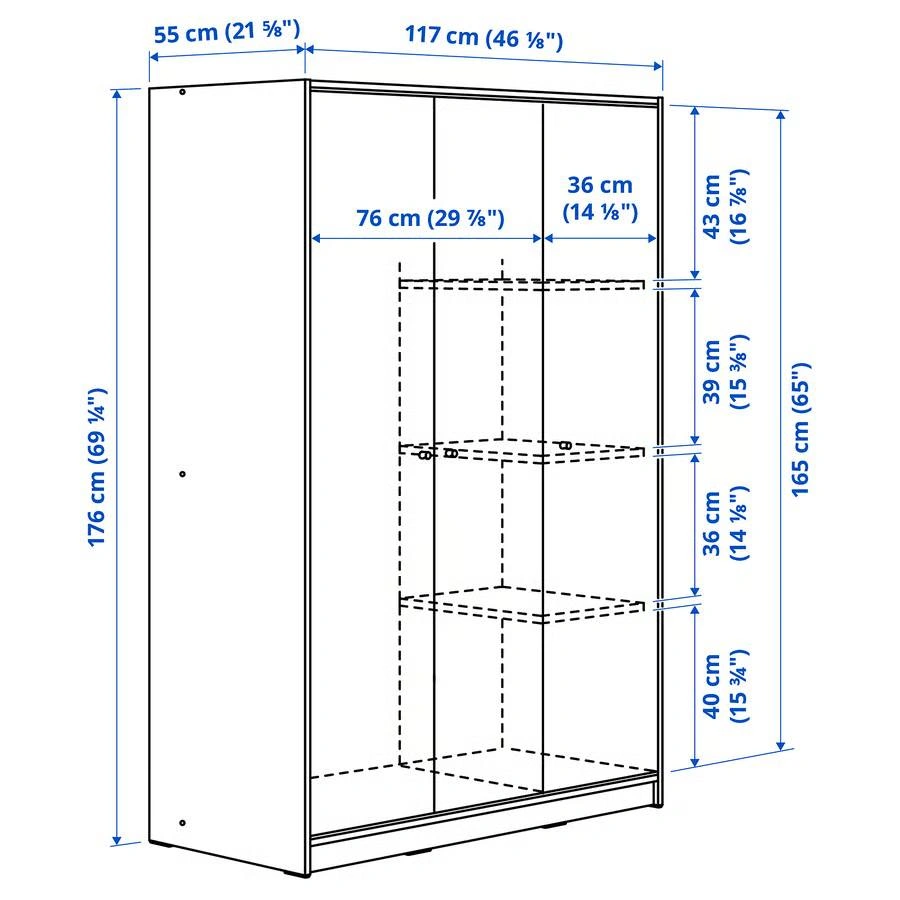 IKEA KLEPPSTAD Wardrobe with 3 doors - photo 5