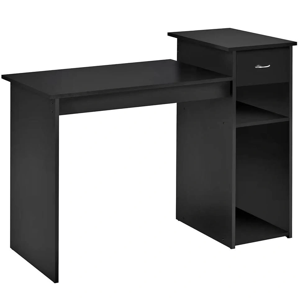 Computer Desk with Drawer and Storage, Black