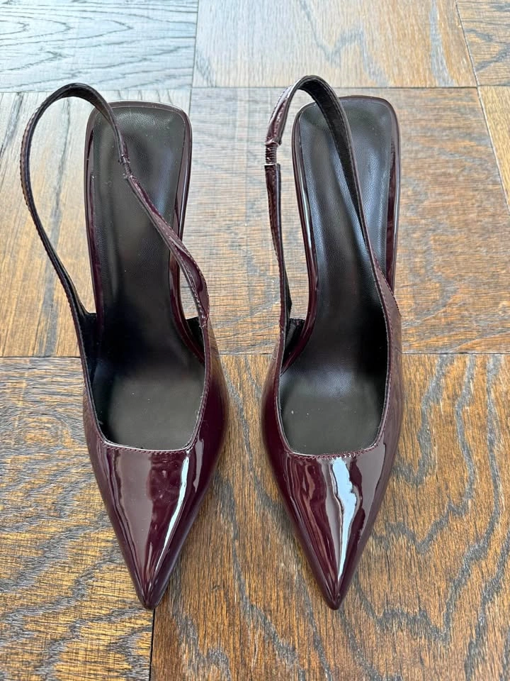 Burgundy Slingback Heels - Size 6