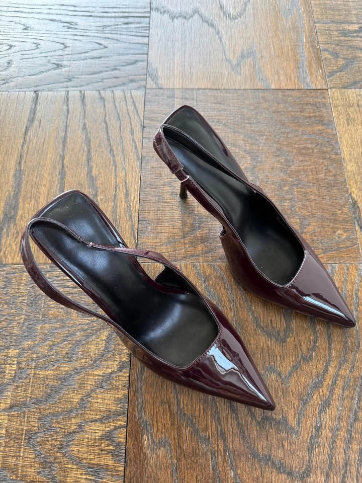 Burgundy Slingback Heels - Size 6 - photo 2