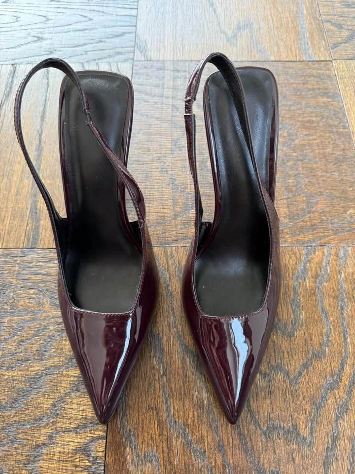 Burgundy Slingback Heels - Size 6 - photo 5