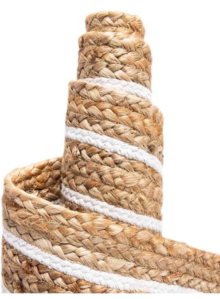 Hand Braided Jute Area Rug - Natural Woven Bohemian Rug (7' Roun - photo 2