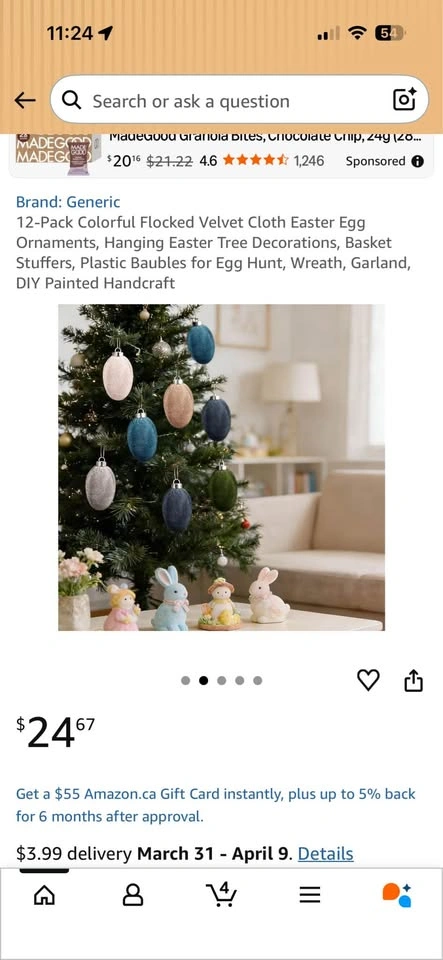 12-Pack Pastel Velvet Easter Egg Ornaments - photo 5