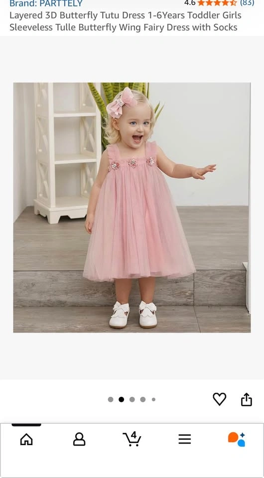 Purple Easter/Spring Tulle Dress & Socks Toddler Girls 6T - photo 2