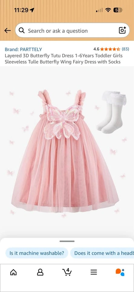 Purple Easter/Spring Tulle Dress & Socks Toddler Girls 6T - photo 4