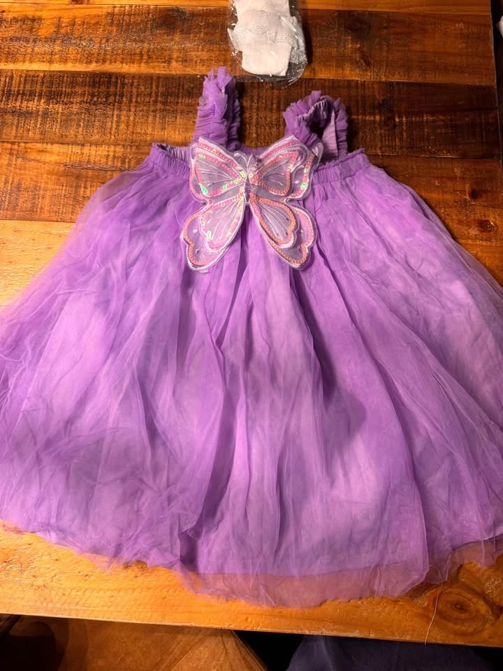 Purple Easter/Spring Tulle Dress & Socks Toddler Girls 6T - photo 5