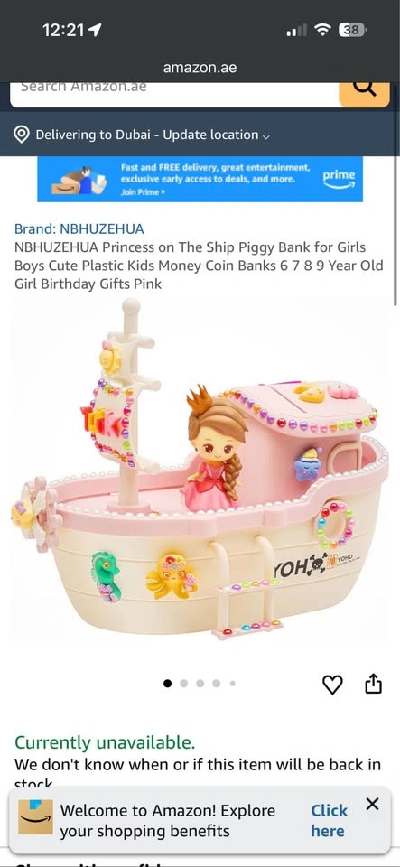 Pink Princess Ship Piggy Bank DIY w/ Stickers & Charms - photo 2