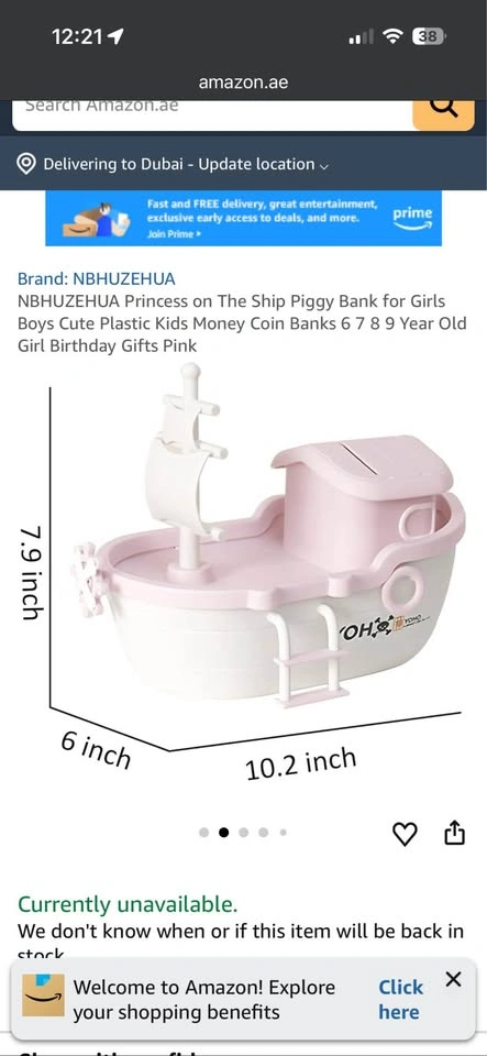 Pink Princess Ship Piggy Bank DIY w/ Stickers & Charms - photo 3