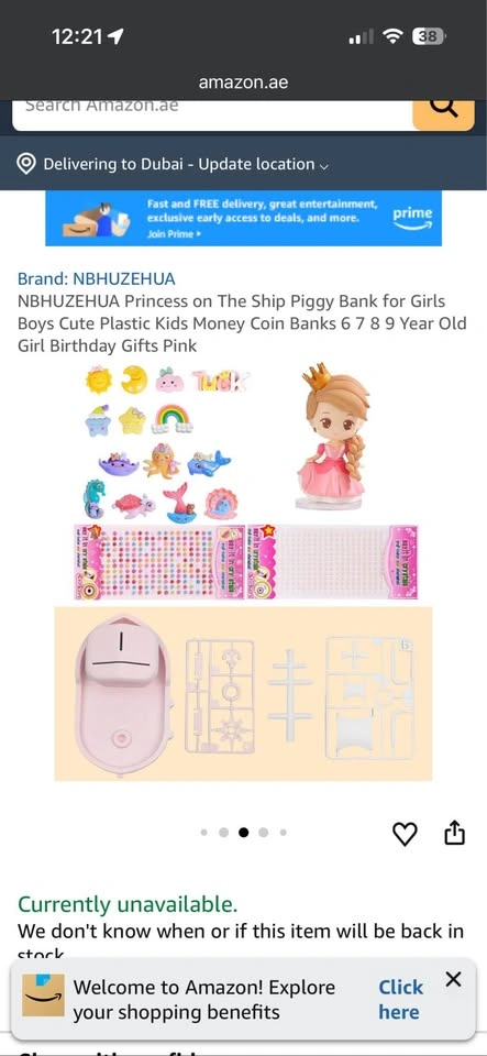 Pink Princess Ship Piggy Bank DIY w/ Stickers & Charms - photo 4