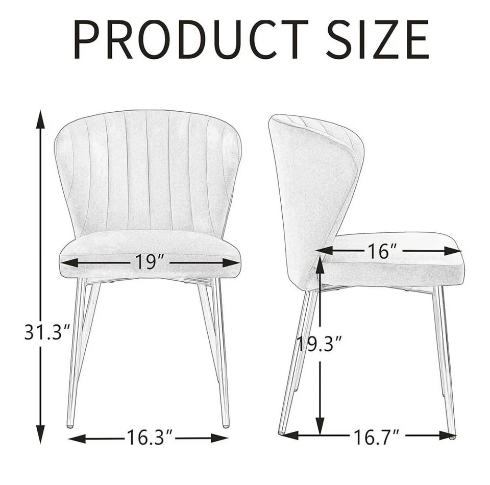 Modern Velvet Dining Chairs (Set of 2, cream) - photo 3