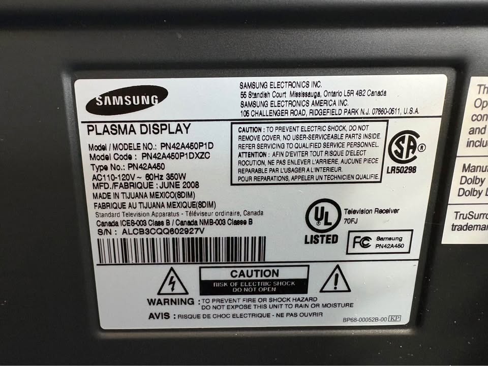 Samsung 46 inch Plasma HDTV - photo 4