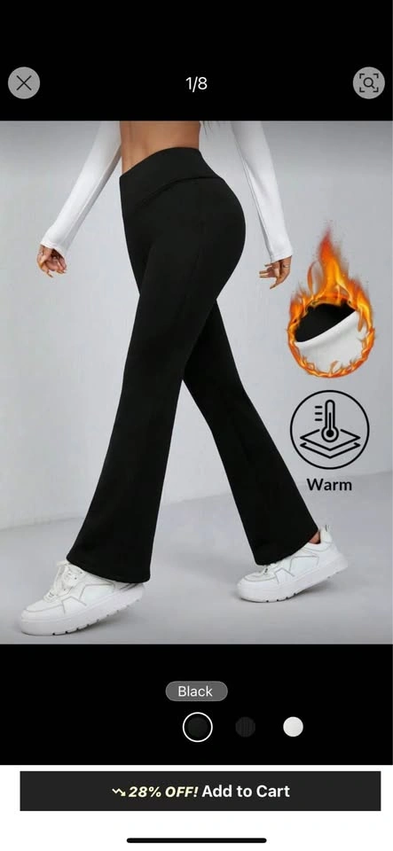 Shein Black Flare Leggings - Size Petite M - photo 3