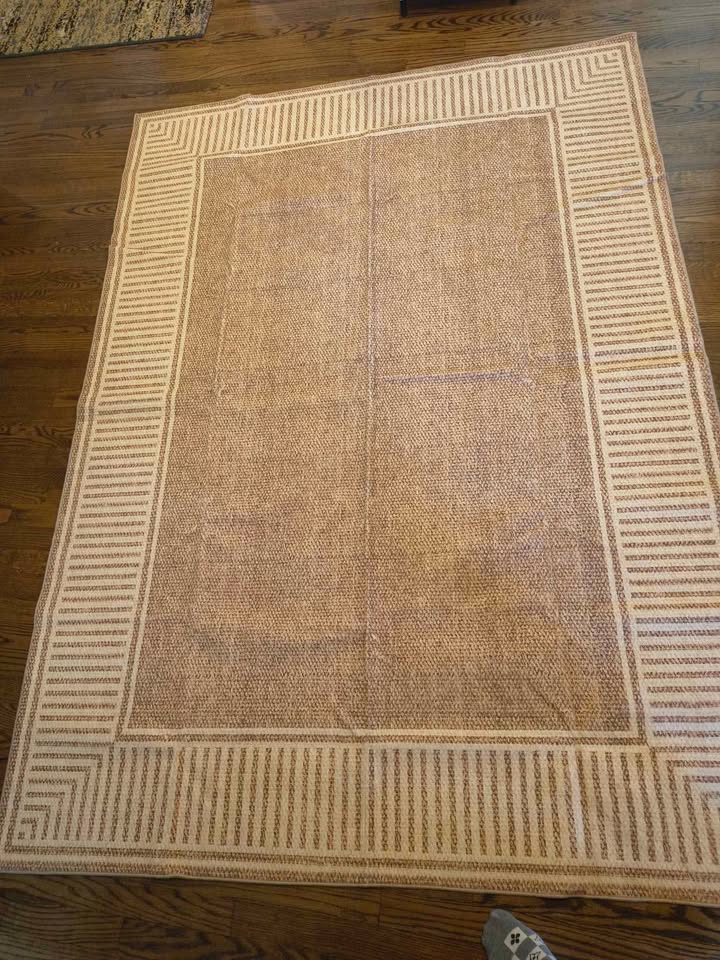 Washable Area Rug 5x7 with Rubber Backing, Brown/Beige🥕 - photo 5