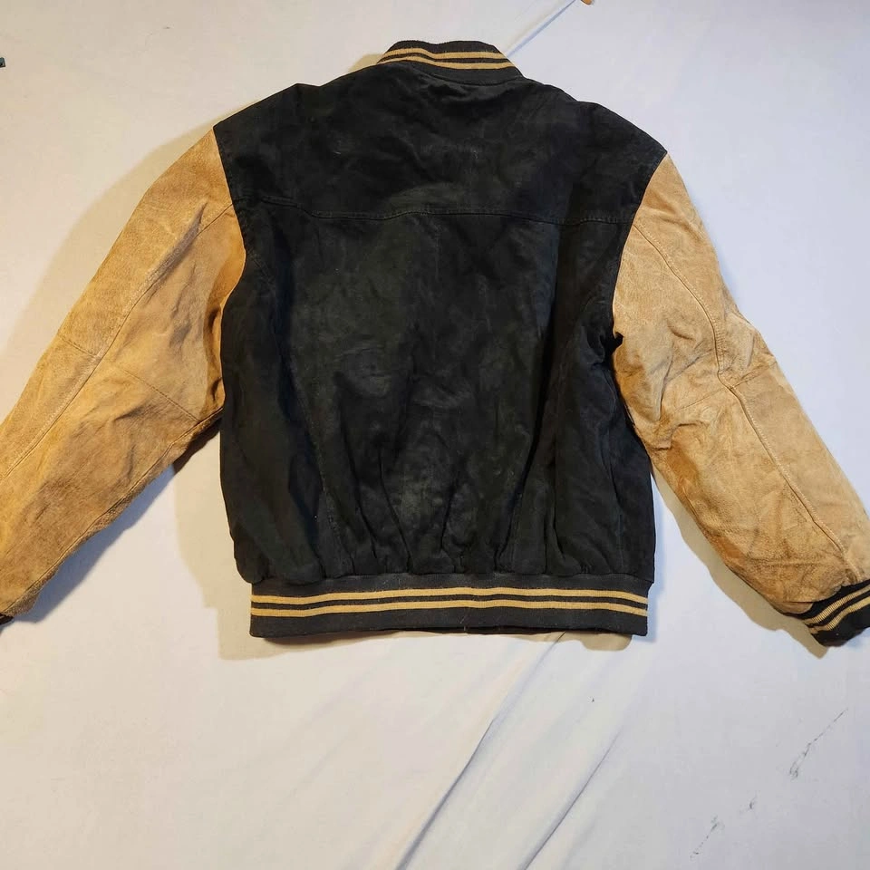 LEATHER U.S.A. Black Tan Suede Bomber Jacket - photo 3