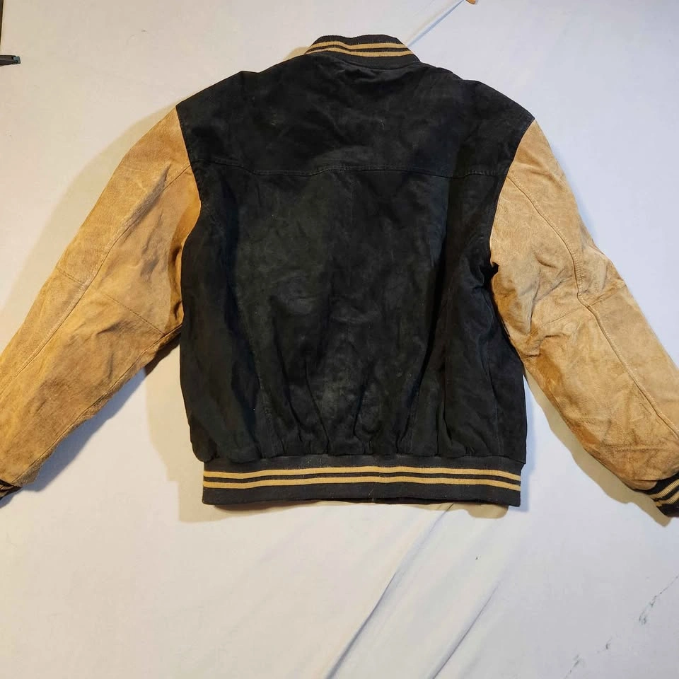 LEATHER U.S.A. Black Tan Suede Bomber Jacket - photo 4