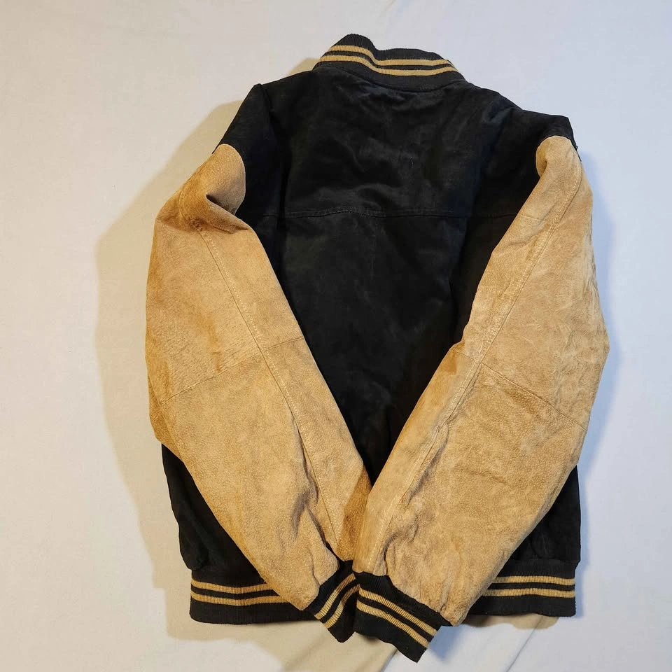 LEATHER U.S.A. Black Tan Suede Bomber Jacket - photo 5