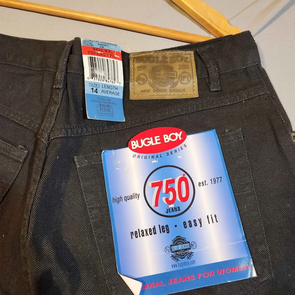 Bugle Boy 750 Relaxed Leg Black Jeans Size 14 NWT - photo 2