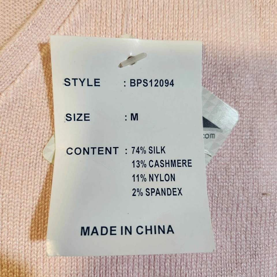 Boston Proper Pink V-Neck Knit Tank Top Size M Cashmere Silk Ble - photo 2