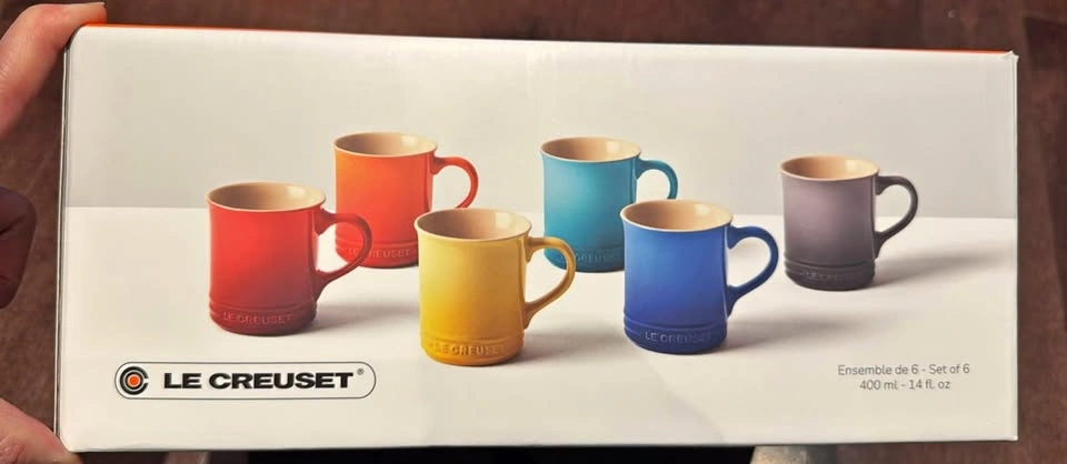 LE CREUSET 400ml mugs 6pcs NEW