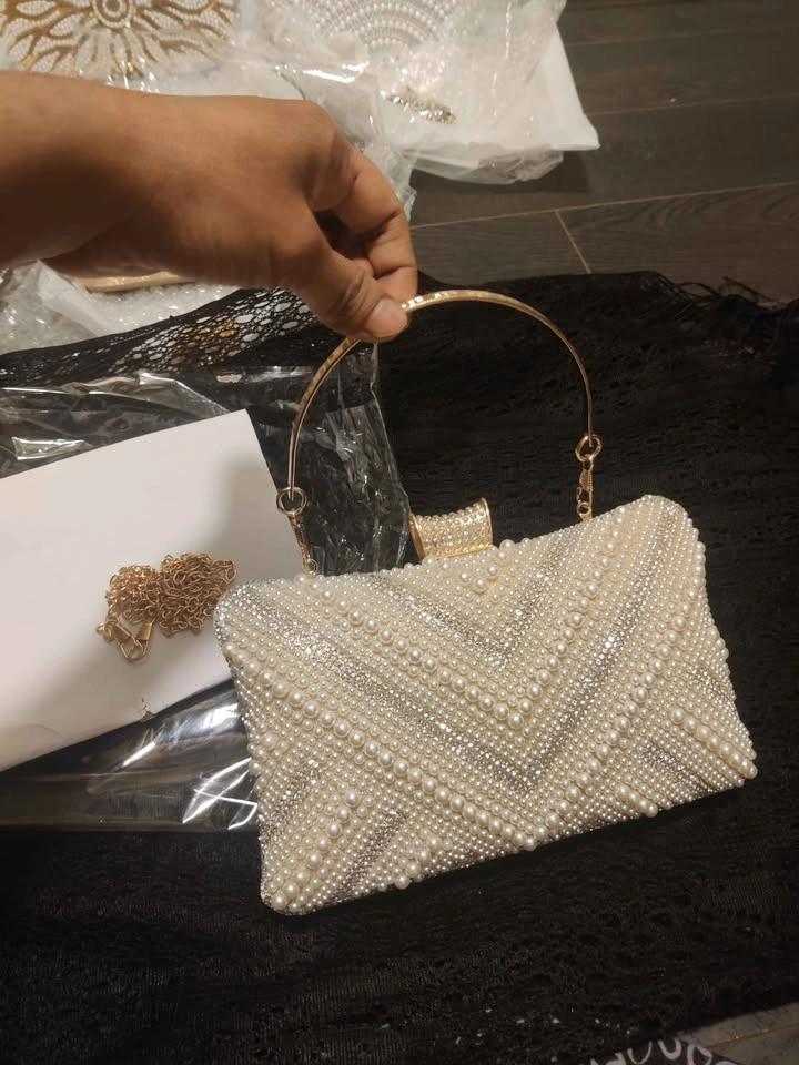 Brand new beautiful luxury pearl embellished party bag for women - photo 3