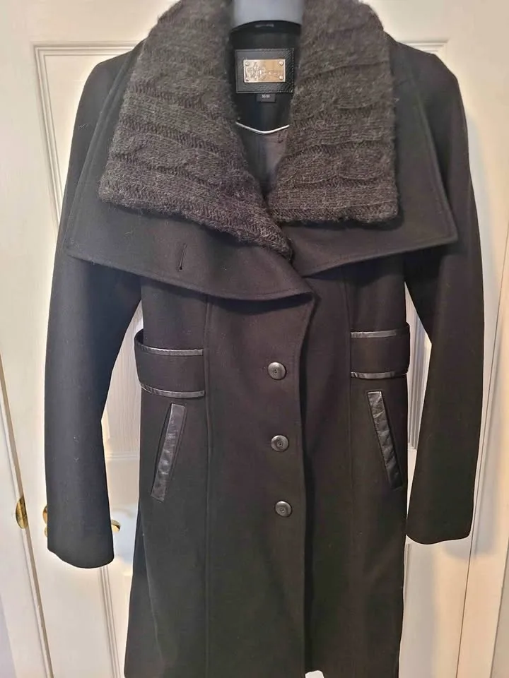 Mackage women wool black coat thumbnail
