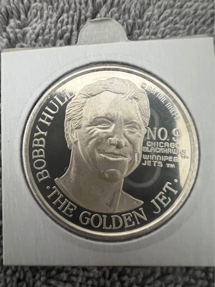 1oz .999 Silver Bobby & Brett Hull NHL Collectible - photo 2