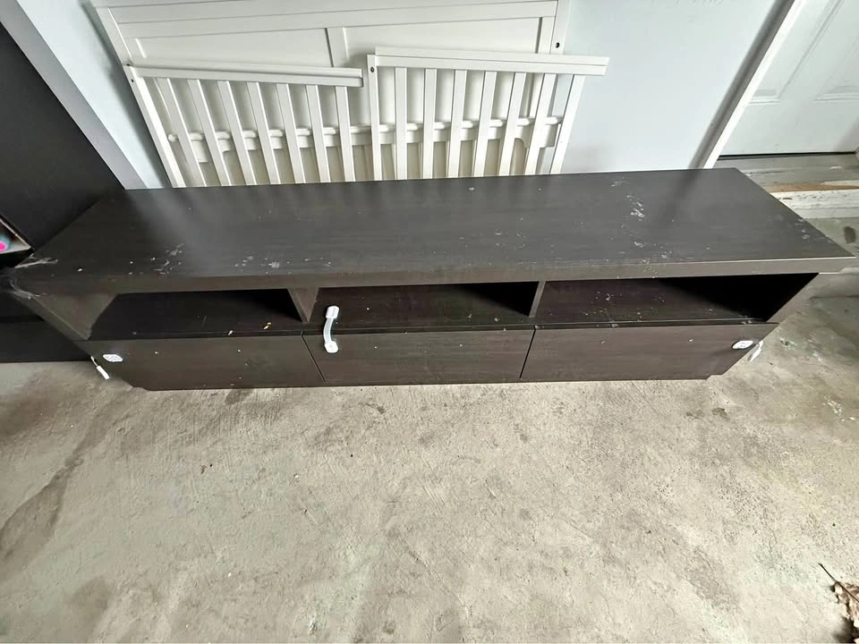 Dark Brown TV Stand Media Console for 85" TV