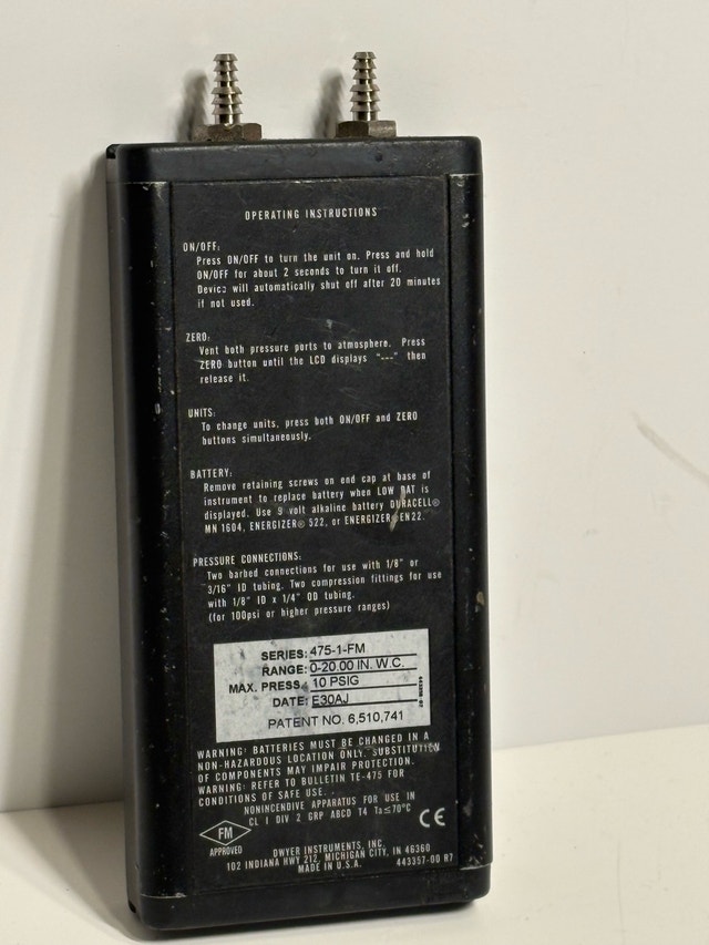 Dwyer 475 Mark III Digital Manometer HVAC Pressure Meter - photo 2